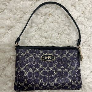 Coach Black and Purple Patterned Wristlet